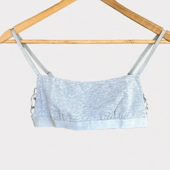 Aerie Square Neck Strappy Side Cut Out Bralette in Gray Size Small - Picture 1 of 7